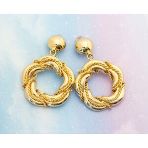 Vintage Serpent's Nest Clip On Earrings | Gold Tone Clip On Earrings | J4